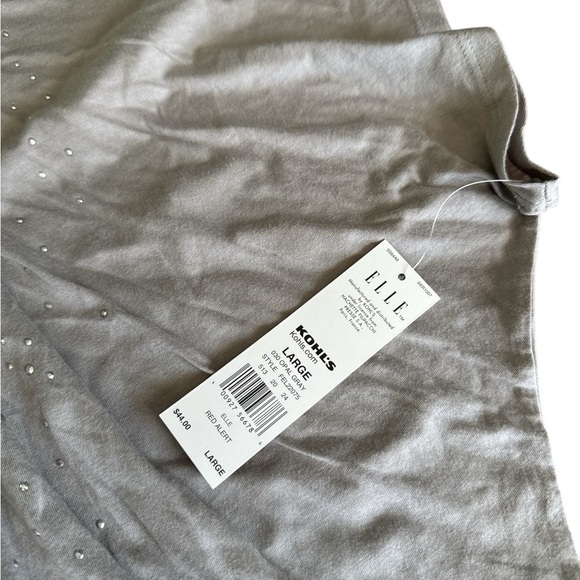 5/$25 Elle Light Grey Blouse with Studded Detail - Picture 4 of 6
